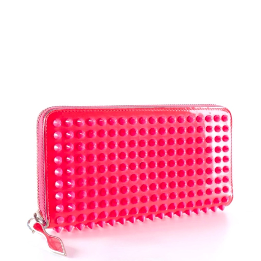 Christian Louboutin Studded Panettone Long Wallet Florescent Pink